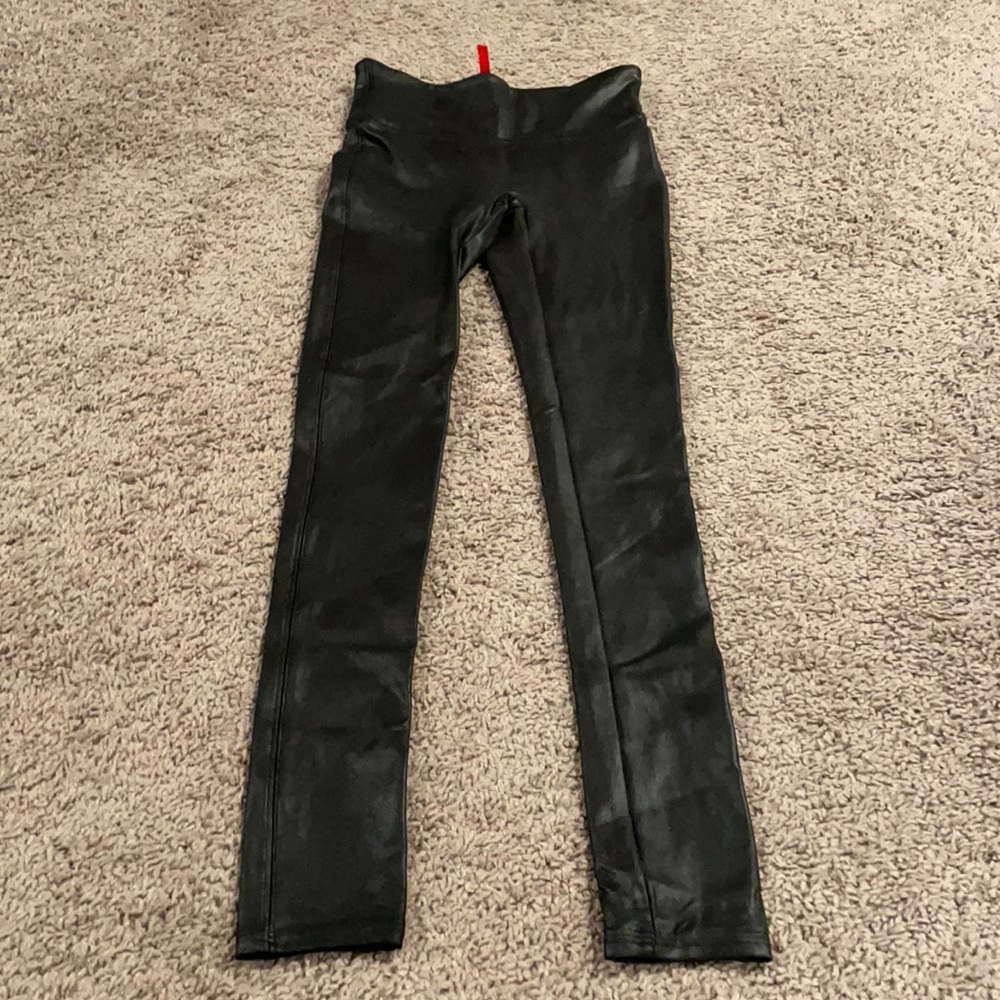 SPANX Faux leather black leggings size Xs